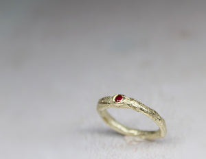 9ct Gold Twig Ring with Zircon - One of a Kind Alternative Engagement Ring"