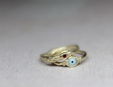 Load image into Gallery viewer, 9ct Gold Twig Ring with Zircon - One of a Kind Alternative Engagement Ring&quot;
