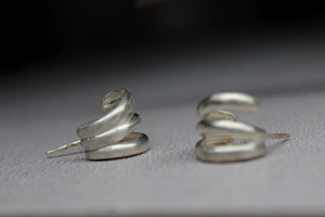Triple hoop earrings, Sterling silver multiple hoops