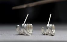 Load image into Gallery viewer, Triple hoop earrings, Sterling silver multiple hoops