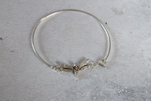 Load image into Gallery viewer, Deaths head moth bracelet in Sterling Silver with pink zircon