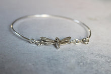 Load image into Gallery viewer, Deaths head moth bracelet in Sterling Silver with pink zircon