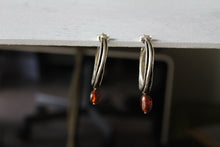 Load image into Gallery viewer, Chunky hoop earrings, Garnet earrings