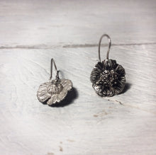 Load image into Gallery viewer, Sterling silver flower earrings, Botanical earrings, Real flower earrings, Gift for her