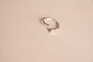 Sterling silver twig ring, Adjustable ring, Minimal nature ring, Stackable ring