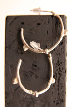 Load image into Gallery viewer, Branch hoop earrings, Silver twig hoops, Small hoop earrings, Woodland Jewelry