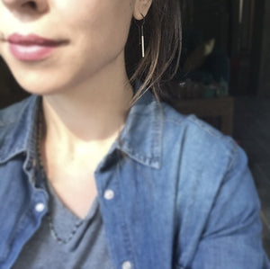 Silver Bar earrings, Simple minimalist earrings, Long Bar earrings, Jewelry under 30