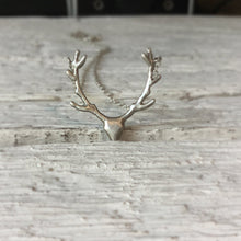 Load image into Gallery viewer, Sterling silver animal jewelry, Reindeer pendant ,Sterling silver deer necklace