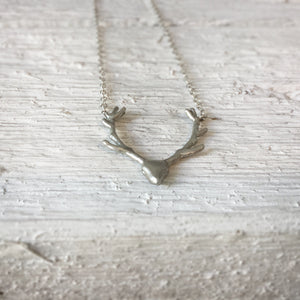 Sterling silver animal jewelry, Reindeer pendant ,Sterling silver deer necklace