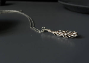 Long succulent necklace, Silver cactus necklace, Botanical jewellery,  plant pendant