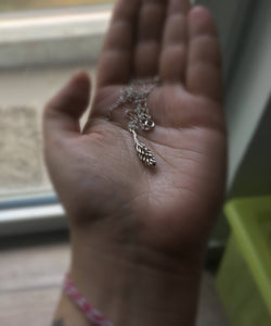 Long succulent necklace, Silver cactus necklace, Botanical jewellery,  plant pendant