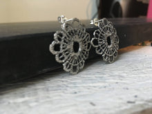 Load image into Gallery viewer, Silver Boho earrings, Silver lace earrings, Bohemian jewelry, Gift for her