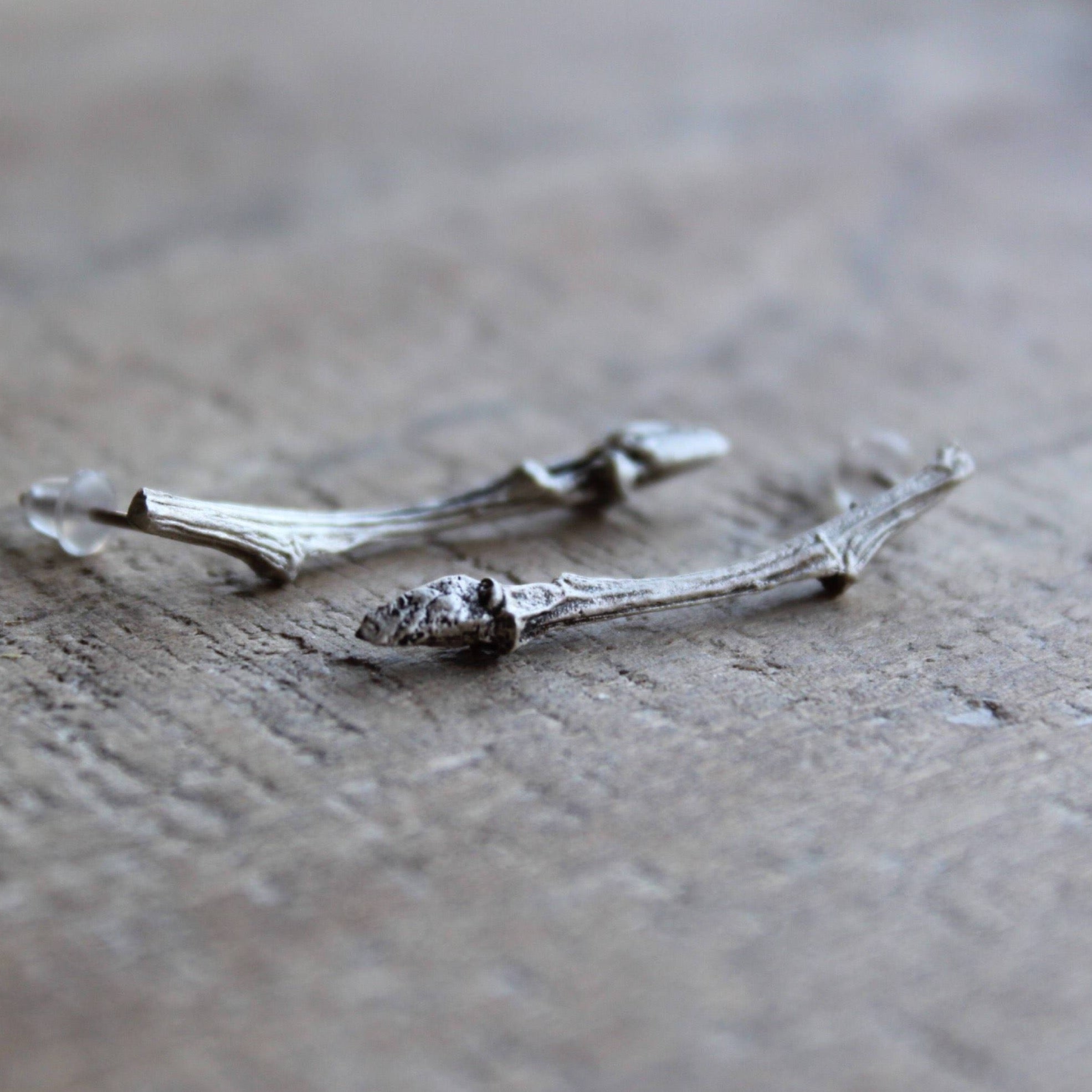 Sterling silver branch earrings, Minimal twig earrings , Everyday earrings