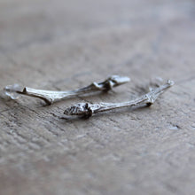 Load image into Gallery viewer, Sterling silver branch earrings, Minimal twig earrings , Everyday earrings
