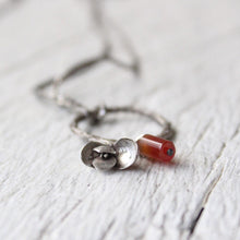 Load image into Gallery viewer, Carnelian necklace ,Silver succulent necklace,Nature inspired jewelry for her