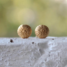 Load image into Gallery viewer, 14k solid gold sea urchins earrings, Boho earrings, Ocean inspired jewelry,