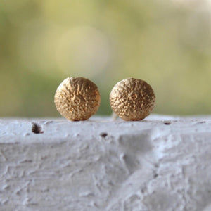14k solid gold sea urchins earrings, Boho earrings, Ocean inspired jewelry,