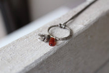 Load image into Gallery viewer, Carnelian necklace ,Silver succulent necklace,Nature inspired jewelry for her
