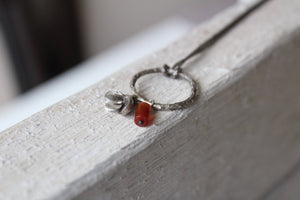Carnelian necklace ,Silver succulent necklace,Nature inspired jewelry for her