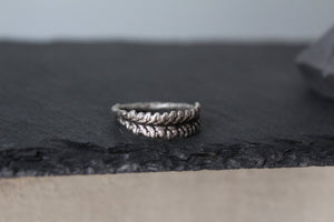 Sterling silver lavender leaf ring, Silver nature ring, Delicate ring
