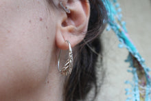 Load image into Gallery viewer, Succulent hoop earrings , Cactus earrings , Silver Succulent jewellery , Nature lover gift