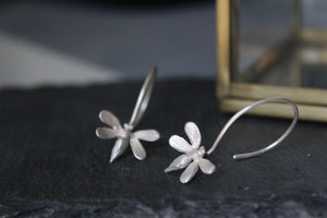 Bee dangle Earrings, Sterling silver bee earrings , Insect earrings ,Birthday gift