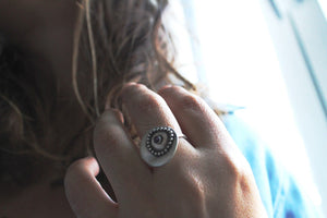 Sterling silver Amethyst ring , February Birthstone ring, Purple stone ring,