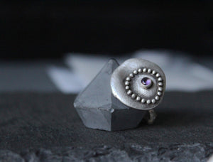 Sterling silver Amethyst ring , February Birthstone ring, Purple stone ring,