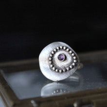 Load image into Gallery viewer, Sterling silver Amethyst ring , February Birthstone ring, Purple stone ring,