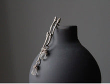 Load image into Gallery viewer, Gemstone Twig Earrings, Aquamarine Birthstone Jewelry, Bridal Twig Earrings, Gift for her