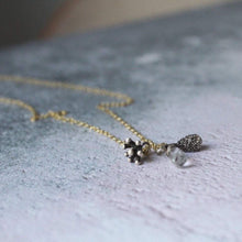 Load image into Gallery viewer, Delicate Charm Necklace, Botanical pendant, Unique Birthstone Jewelry ,Layered necklace