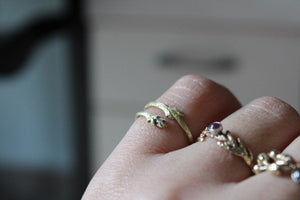 14k Gold twig ring, Gold Branch Ring , Double Branch Ring , Elvish Ring , Luxury Gifts
