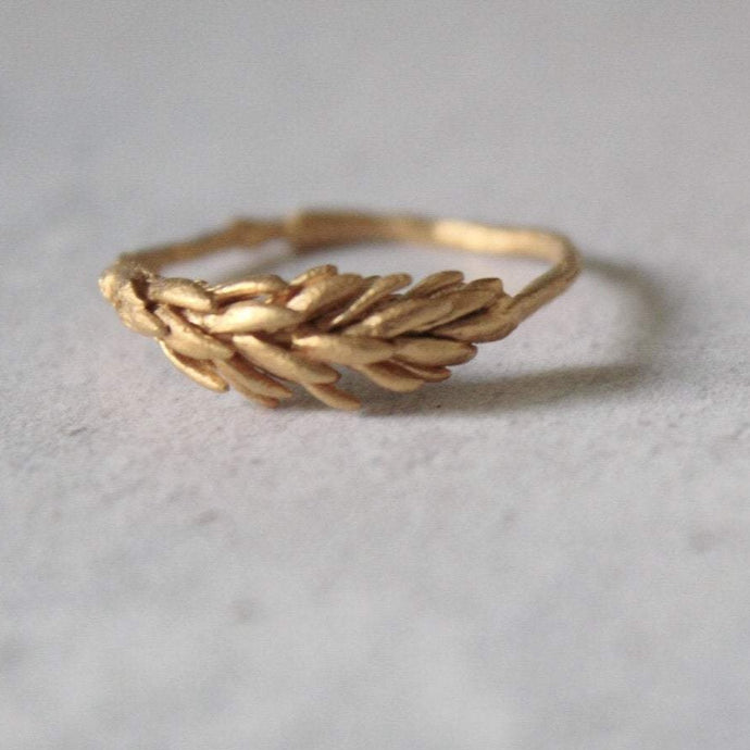 14k solid  gold plant ring, Succulent ring, Nature engagement ring