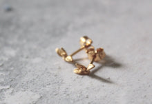 Load image into Gallery viewer, 14k gold stud earrings ,Tiny gold flower earrings , Birthday gift