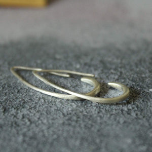 Sterling silver oval hoop earrings, Minimal jewelry, Geometric hoops, Everyday earrings