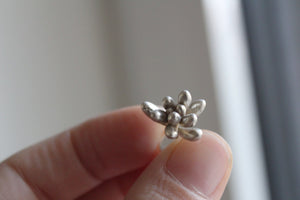 Sterling silver succulent pin, Silver succulent brooch pin, Gift for her, Botanical jewelry