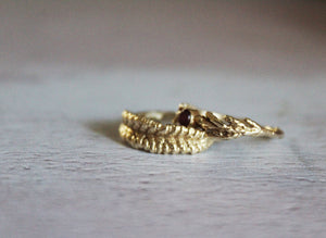 14Κ solid gold Lavender leaf ring, Alternative engagement ring, Gold nature ring, Gift for her