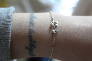Silver organic bracelet , Seed bracelet , Delicate chain bracelet , Friendship gift
