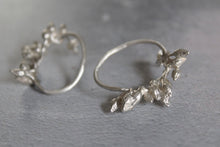 Load image into Gallery viewer, Sterling silver organic earrings, Oval stud earrings, Big botanical earrings, Unique seed earrings