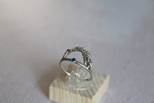 Load image into Gallery viewer, Cubic zirconia leaf ring, Cedar leaf ring, Sterling silver ring, Delicate gemstone ring