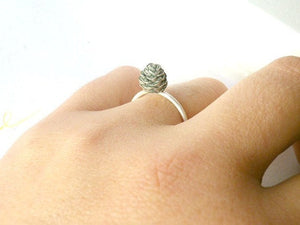 Sterling silver pine cone ring , Siver Stacking ring, Woodland Jewelry, Nature rings