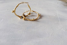 Load image into Gallery viewer, Gold plated twig hoop earrings, Branch jewelry, Inspired by nature