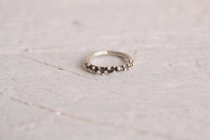 Sterling silver granulated ring, Simple bubble ring, Stacking ring, Dot ring