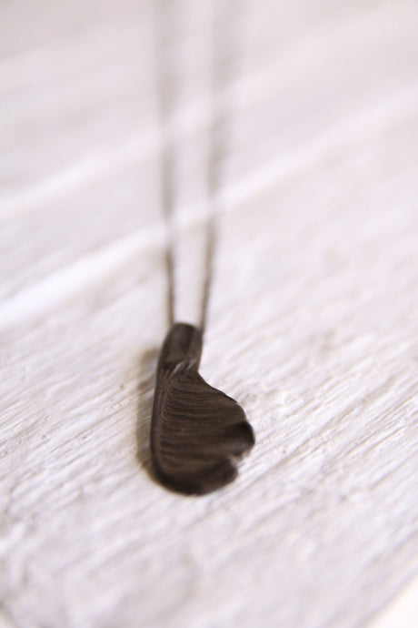 Oxidized Sterling silver maple seed pendant ,Sycamore seed jewelry, Botanical jewelry