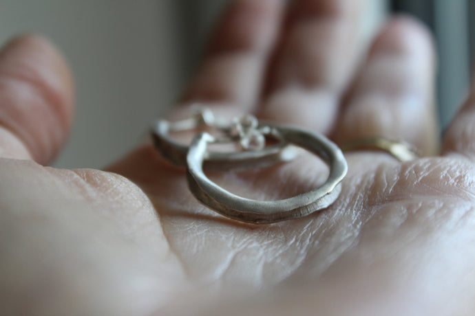 Organic sterling silver hoop earrings , Everyday hoop earrings