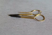 Load image into Gallery viewer, Gold plated minimalist earrings, Gold bar earrings with oxidation