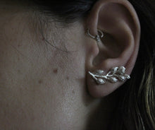 Load image into Gallery viewer, Ear climber earrings, Organic ear climbers, Sterling silver earrings