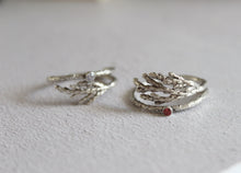 Load image into Gallery viewer, Gemstone cedar leaf ring in Sterling silver
