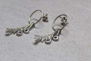 Long drop earrings ,Dangle gemstone earrings