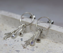 Load image into Gallery viewer, Long drop earrings ,Dangle gemstone earrings